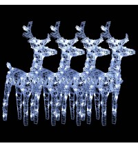 vidaXL Christmas Reindeers 4 pcs Cold White 160 LEDs Acrylic