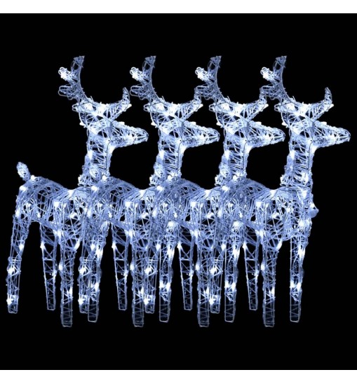 vidaXL Christmas Reindeers 4 pcs Cold White 160 LEDs Acrylic