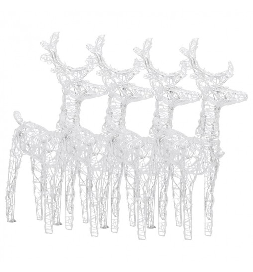 vidaXL Christmas Reindeers 4 pcs Cold White 160 LEDs Acrylic