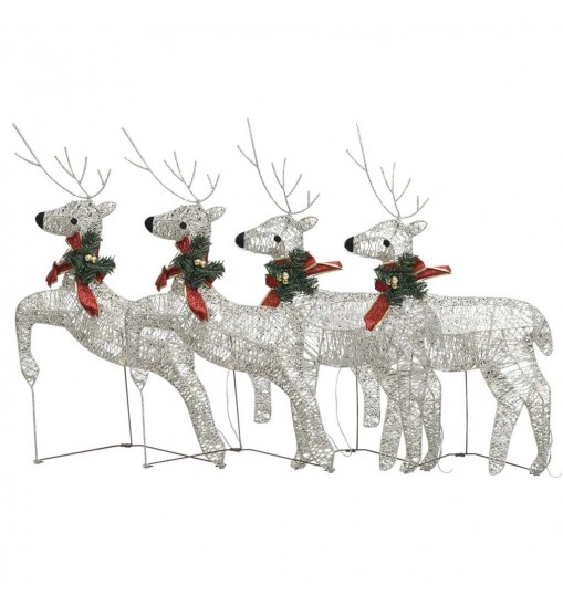 vidaXL Christmas Reindeers 4 pcs Gold 80 LEDs