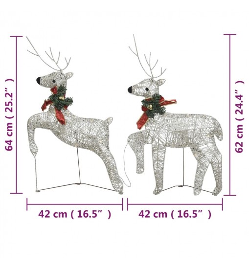 vidaXL Christmas Reindeers 4 pcs Gold 80 LEDs