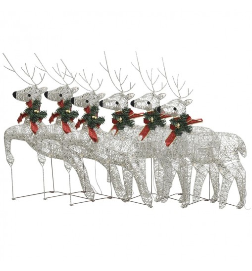 vidaXL Christmas Reindeers 6 pcs Gold 120 LEDs