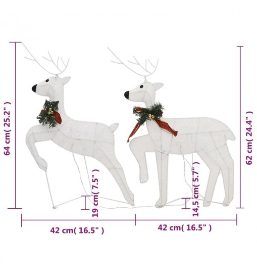 vidaXL Christmas Reindeers 6 pcs White 120 LEDs