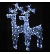 vidaXL Reindeer Christmas Decorations 2 pcs 23.6"x6.3"x39.4" Acrylic