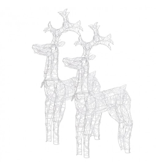 vidaXL Reindeer Christmas Decorations 2 pcs 23.6"x6.3"x39.4" Acrylic