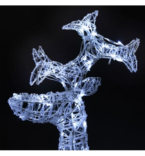 vidaXL Reindeer Christmas Decorations 2 pcs 23.6"x6.3"x39.4" Acrylic