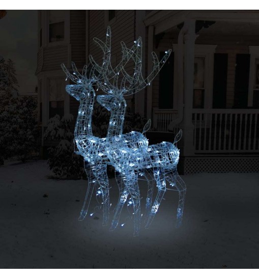 vidaXL Acrylic Reindeer Christmas Decorations 2 pcs 47.2" Cold White