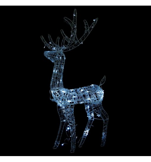 vidaXL Acrylic Reindeer Christmas Decorations 2 pcs 47.2" Cold White