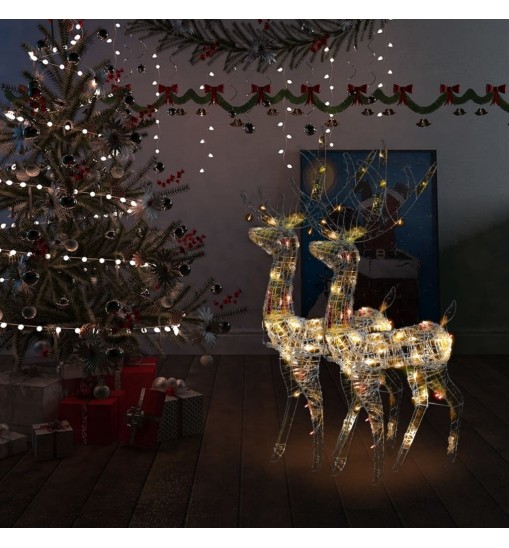 vidaXL Acrylic Reindeer Christmas Decorations 2 pcs 47.2" Multicolor