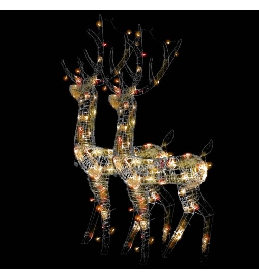 vidaXL Acrylic Reindeer Christmas Decorations 2 pcs 47.2" Multicolor