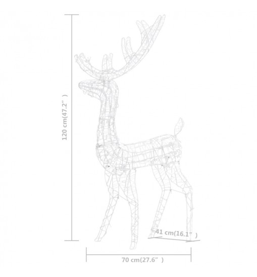 vidaXL Acrylic Reindeer Christmas Decorations 2 pcs 47.2" Multicolor