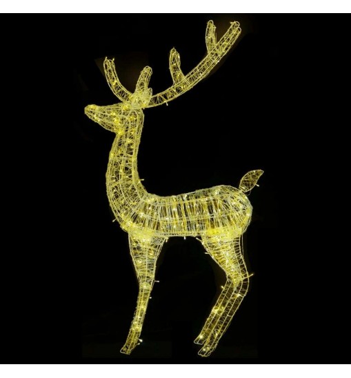 vidaXL XXL Acrylic Christmas Reindeers 250 LED 3 pcs 70.9" Warm White