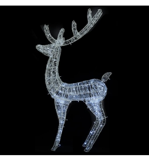 vidaXL XXL Acrylic Christmas Reindeers 250 LED 3 pcs 70.9" Cold white