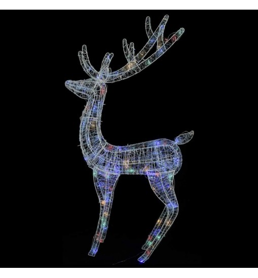 vidaXL XXL Acrylic Christmas Reindeers 250 LED 3 pcs 70.9" Multicolor