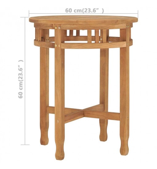 vidaXL Bistro Table Ø23.6"x23.6" Solid Teak Wood