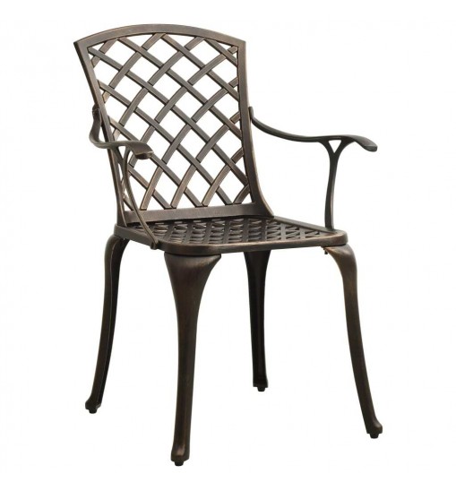 vidaXL Patio Chairs 4 pcs Cast Aluminum Bronze