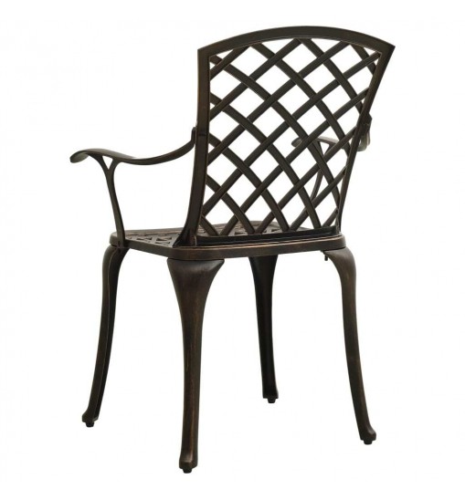 vidaXL Patio Chairs 4 pcs Cast Aluminum Bronze