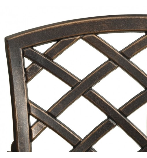 vidaXL Patio Chairs 4 pcs Cast Aluminum Bronze