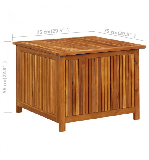 vidaXL Patio Storage Box 29.5"x29.5"x22.8" Solid Acacia Wood