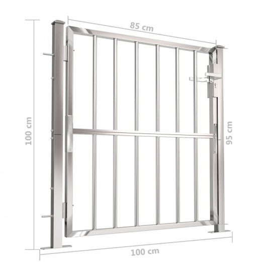 vidaXL Garden Gate 39.4"x39.4" Stainless Steel