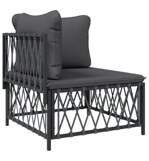 vidaXL 4 Piece Patio Lounge Set with Cushions Anthracite Steel