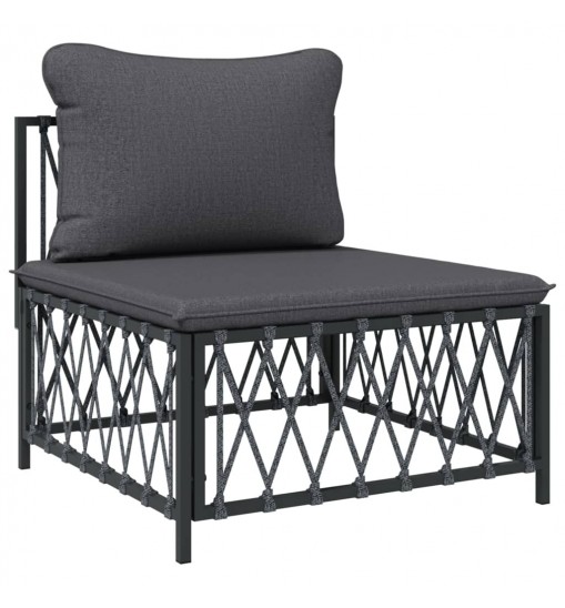 vidaXL 4 Piece Patio Lounge Set with Cushions Anthracite Steel