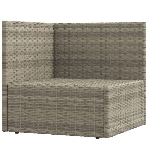 vidaXL 5 Piece Patio Lounge Set with Cushions Gray Poly Rattan