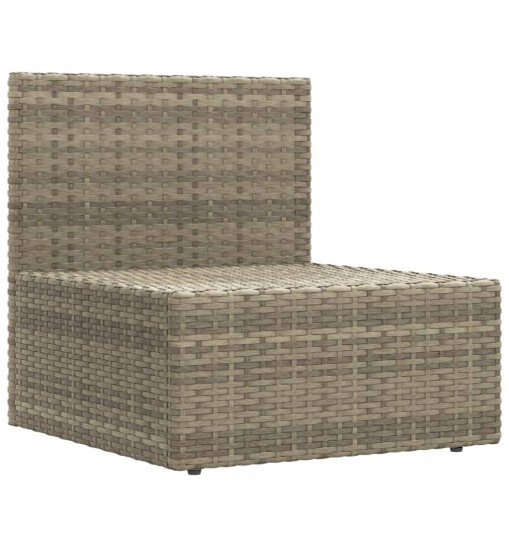 vidaXL 5 Piece Patio Lounge Set with Cushions Gray Poly Rattan