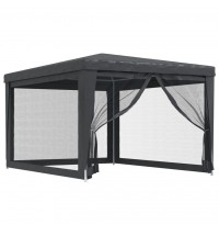 vidaXL Party Tent with 4 Mesh Sidewalls Anthracite 9.8'x13.1' HDPE