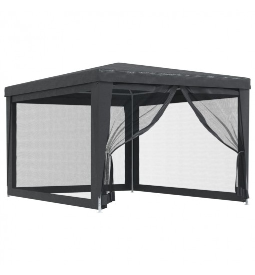 vidaXL Party Tent with 4 Mesh Sidewalls Anthracite 9.8'x13.1' HDPE