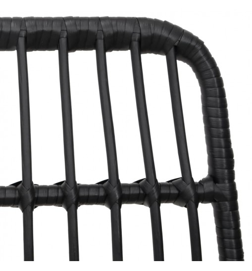 vidaXL Patio Chairs 2 pcs Black 18.9"x24.4"x33.1" PE Rattan