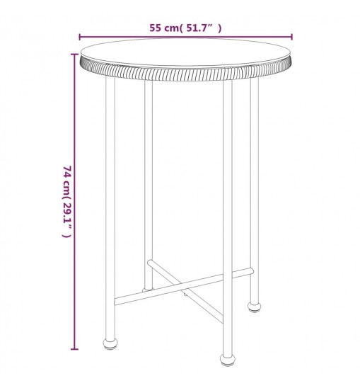 vidaXL Dining Table Black Ø21.7"? Tempered Glass and Steel