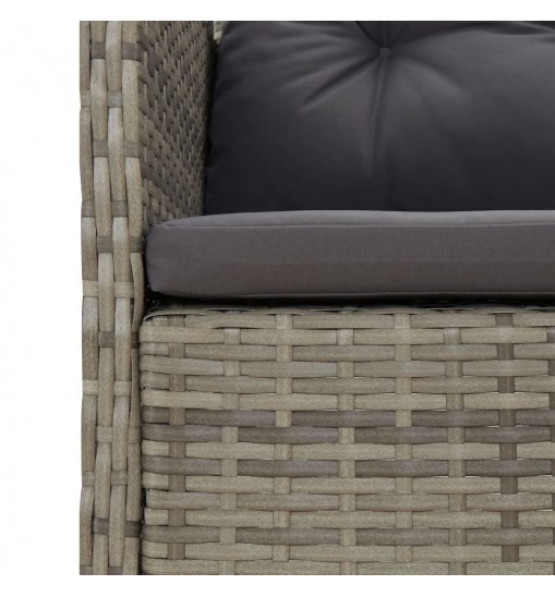 vidaXL 2 Piece Patio Lounge Set with Cushions Gray Poly Rattan