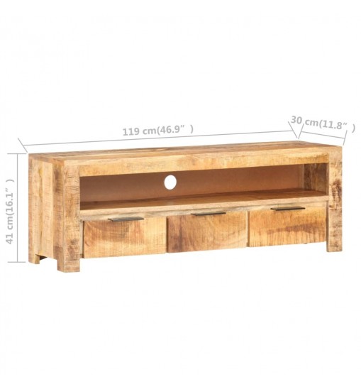 vidaXL TV Stand 46.9"x11.8"x16.1" Rough Mango Wood