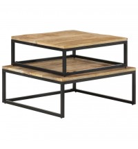 vidaXL Nesting Coffee Tables 2 pcs Solid Mango Wood