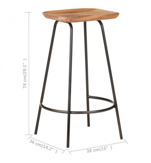 vidaXL Bar Stools 4 pcs Solid Acacia Wood