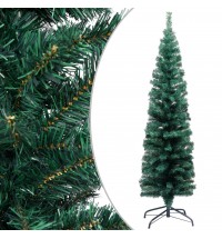 vidaXL Slim Artificial Christmas Tree with Stand Green 5 ft PVC