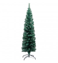 vidaXL Slim Artificial Christmas Tree with Stand Green 5 ft PVC