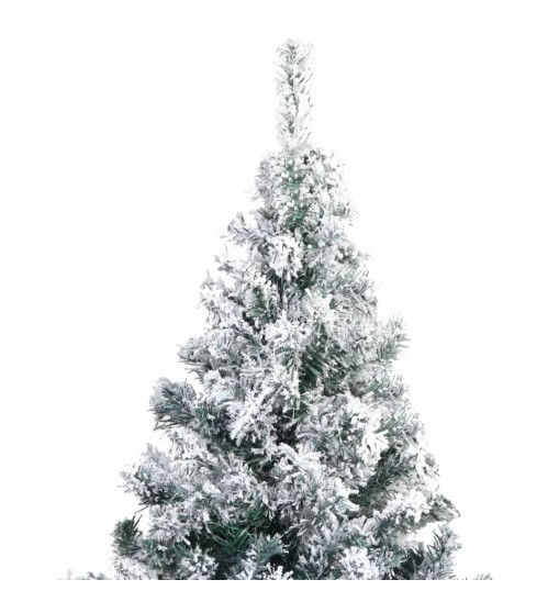 vidaXL Artificial Christmas Tree with Flocked Snow Green 8 ft PVC