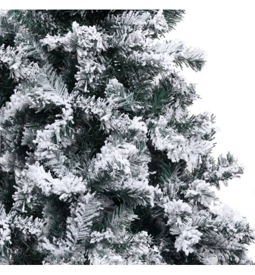 vidaXL Artificial Christmas Tree with Flocked Snow Green 8 ft PVC