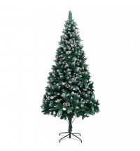 vidaXL Artificial Christmas Tree with Pine Cones and White Snow 8 ft