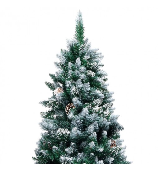 vidaXL Artificial Christmas Tree with Pine Cones and White Snow 8 ft