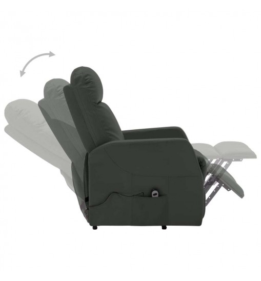 vidaXL Power Lift Massage Recliner Anthracite Faux Leather