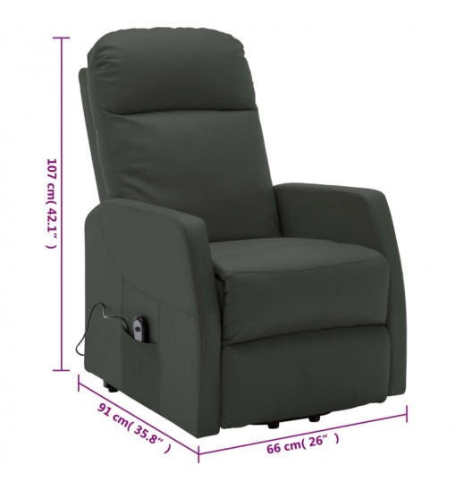 vidaXL Power Lift Massage Recliner Anthracite Faux Leather