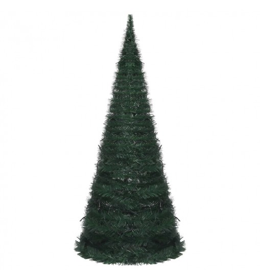 vidaXL Pop-up String Artificial Christmas Tree with LED Green 7 ft