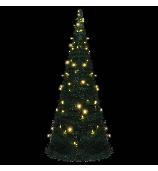 vidaXL Pop-up String Artificial Christmas Tree with LED Green 7 ft