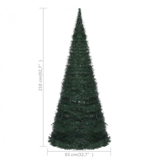 vidaXL Pop-up String Artificial Christmas Tree with LED Green 7 ft