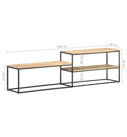 vidaXL TV Stand 70.9"x11.8"x19.7" Rough Mango Wood