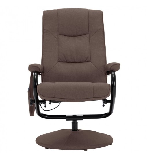 vidaXL Massage Recliner with Footrest Brown Fabric