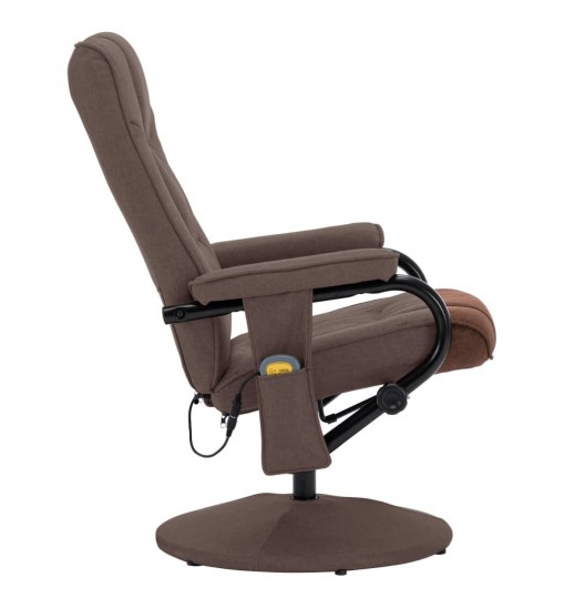 vidaXL Massage Recliner with Footrest Brown Fabric